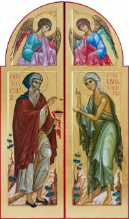 Царские врата с преподобными Зосимой и Марией Египетской